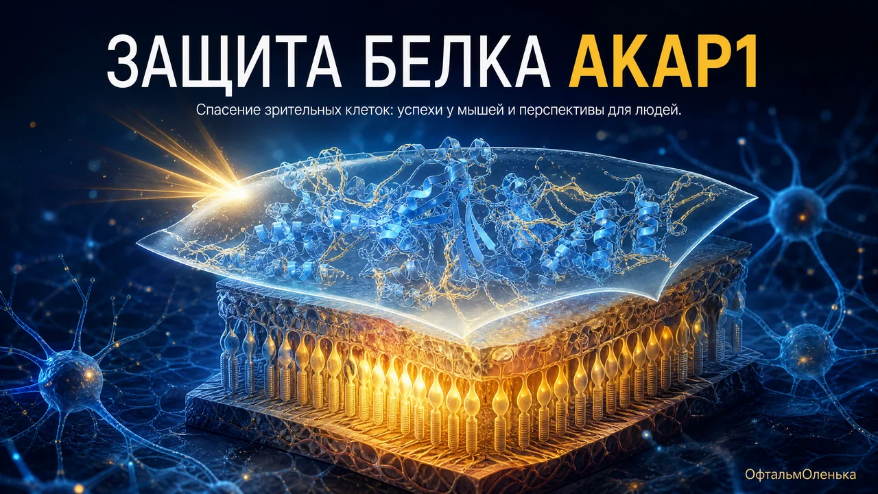 Белок AKAP1 защитил зрительные клетки мышей от глаукомы — что это значит для людей