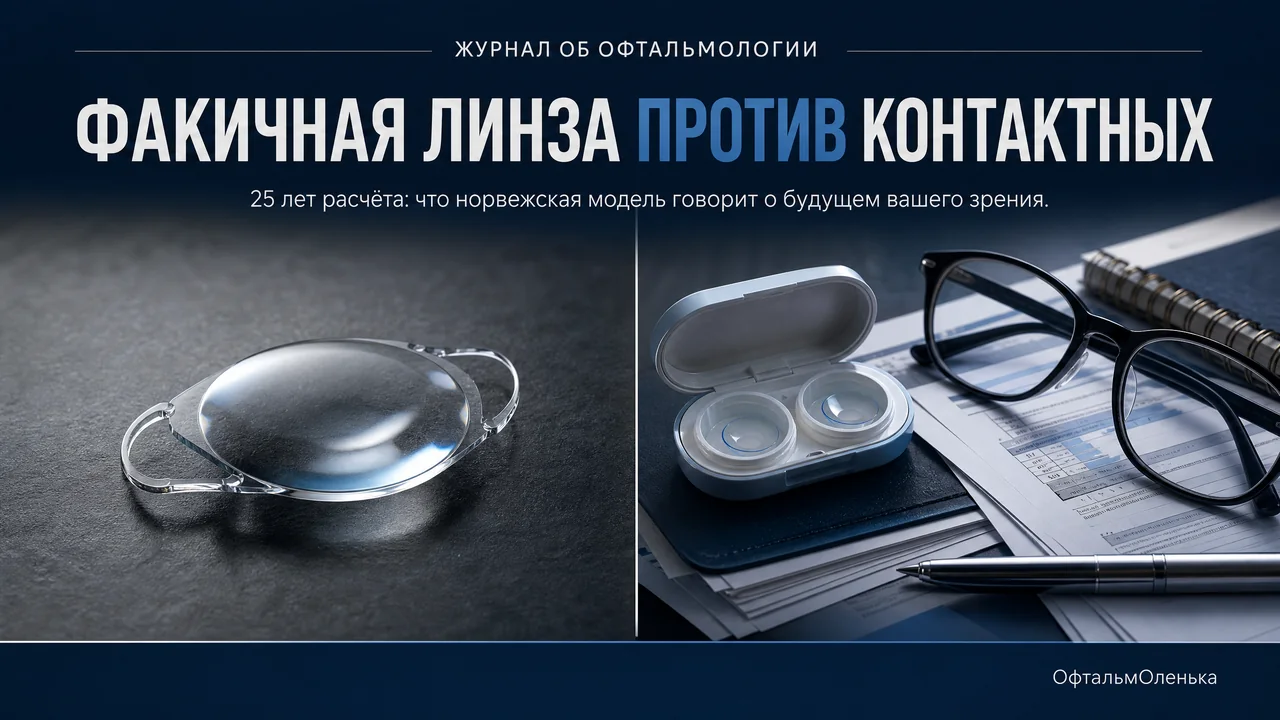 Факичная линза против контактных линз: норвежский расчёт на 25 лет — что он значит