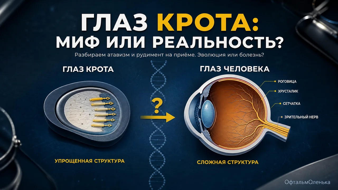 Глаза крота — атавизм или рудимент? Разбираю миф на приёме