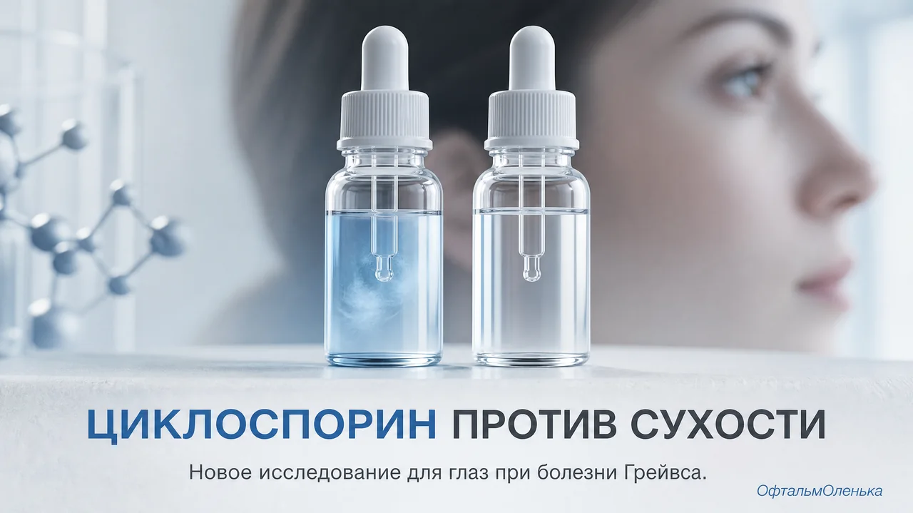 Капли с циклоспорином при сухости глаз на фоне болезни Грейвса: что показало новое исследование