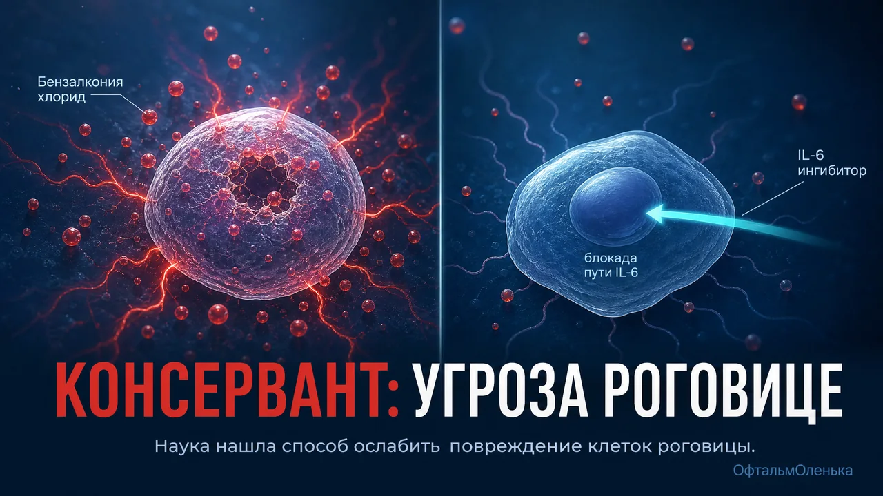 Консервант в каплях травмирует роговицу: учёные нашли, как ослабить это повреждение