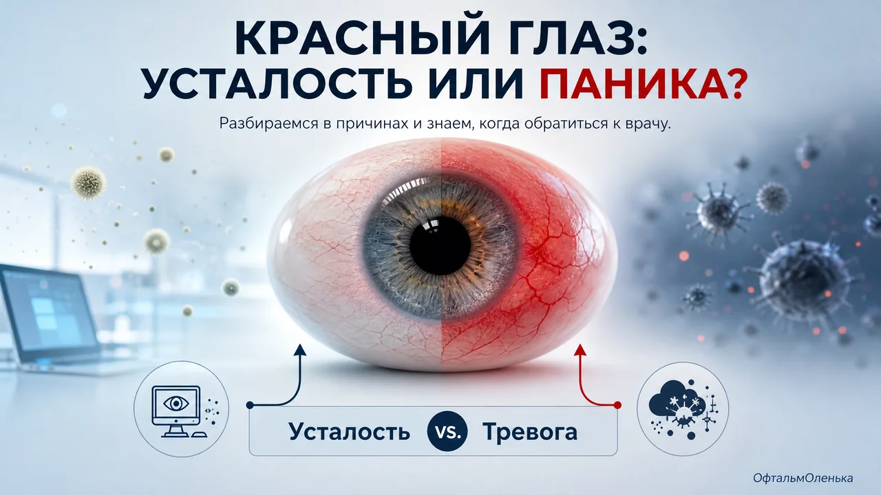 Красный глаз: когда это просто усталость, а когда — повод для паники