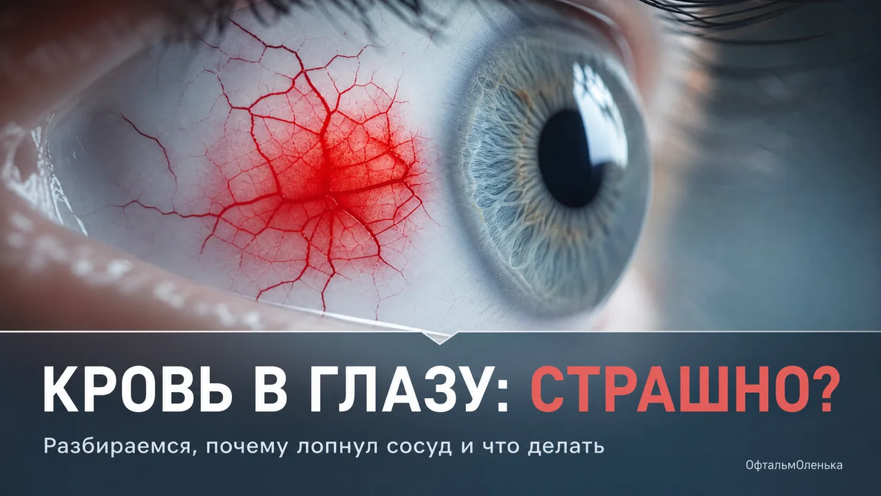Кровь в глазу: почему лопнул сосуд и что теперь делать?