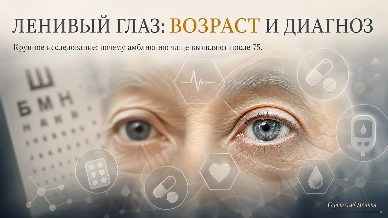 Ленивый глаз у пожилых: почему диагноз чаще ставят в 75–79 лет и реже — тем, кому труднее
