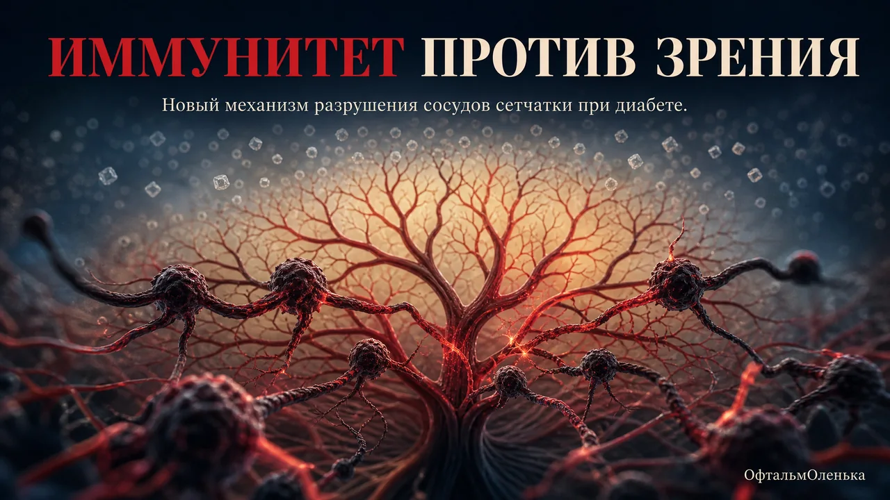 Новый виновник диабетической ретинопатии: как иммунитет разрушает сосуды сетчатки