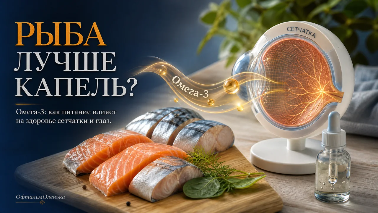 Омега-3 и зрение: когда жирная рыба полезнее капель