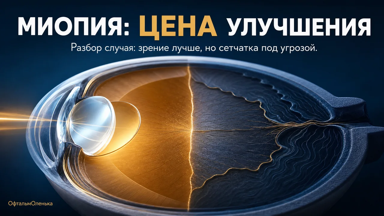 Операция при экстремальной близорукости: зрение лучше, но с отслойкой сетчатки. Разбор случая