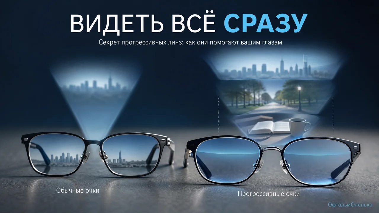 Прогрессивные очки: как видеть всё и сразу в одних очках