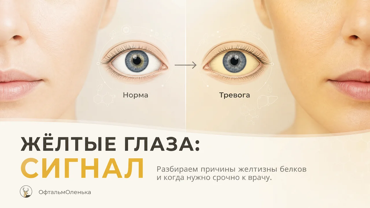 Жёлтые глаза: почему белок глаза желтеет и когда это тревожный признак