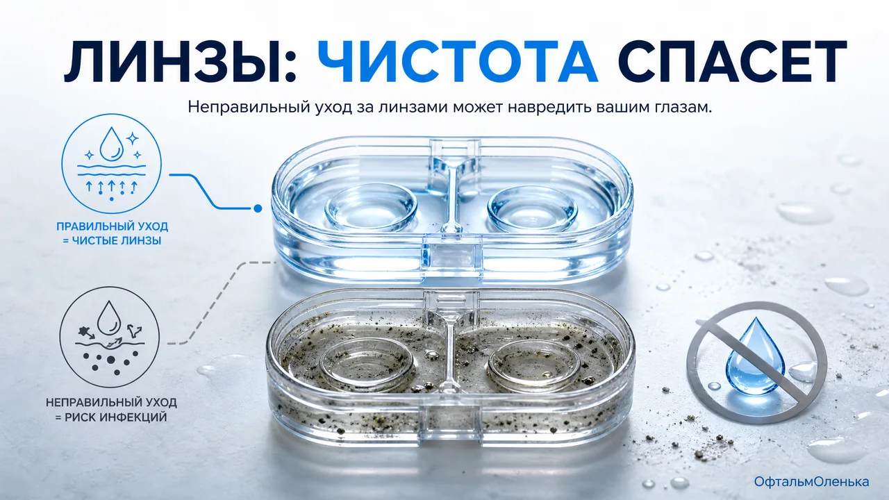 Жидкость для линз: чем чистить, чем хранить и чего делать нельзя
